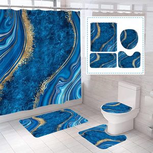 Cortina de Ducha de Poliéster con Diseño de Mármol Negro y Dorado, Cortina de Baño con Impresión Digital, Impermeable, Personalizada, Moderna, al por Mayor - Product Image 1