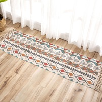 Nordic Ins doux chambre chevet repose-pieds frais coton lin tapis de sol pour salon canapé brodé feutre tapis rembourrage