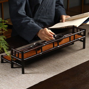 Double Layer Bamboo <b>Tea</b> <b>Tray</b> With Lacquered Mat Surface Traditional Chinese Kung Fu <b>Tea</b> Stand Heat Resistant Storage Accessory - Product Image 4