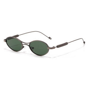 Gafas de Sol Ovaladas con Marco Dorado y Lentes Marrones, 100% Protección UV, Unisex para Adultos - Product Image 1