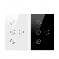 Lampe de plafond/murale 240V/100V, PC durable, panneau tactile 10A, interrupteur intelligent pour ventilateur, commande marche/arrêt, variateur de vitesse à distance, compatible Alexa/Google Home