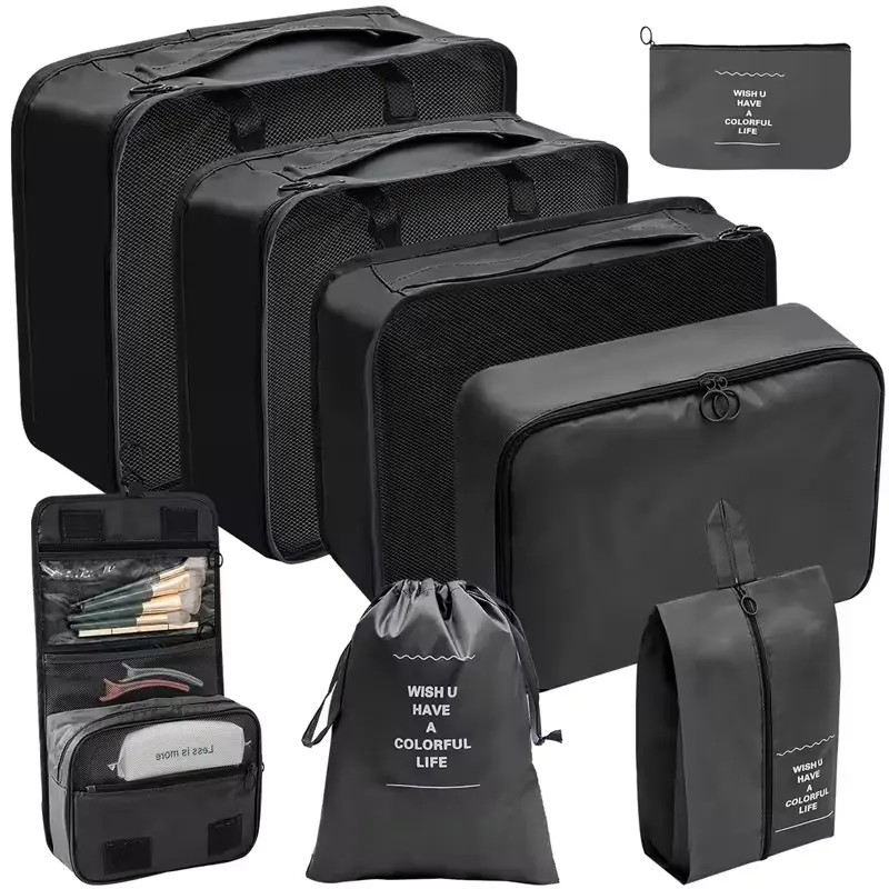 8 Set Packing Cubes Travel Storage Suitcase Packing Portable Luggage Packing Organizers for Travel Accessories