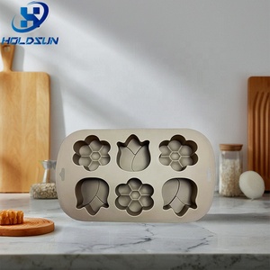 Molde Flexible de silicona para velas de flores de tulipán de 6 cavidades, grado alimenticio, fácil liberación para herramientas de pastel de gelatina - Product Image 5