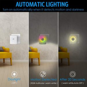Luz Nocturna LED con Sensor de Movimiento, Luz Nocturna para Pasillo con Cambio de Color, Luz Nocturna con Brillo Ajustable - Product Image 6
