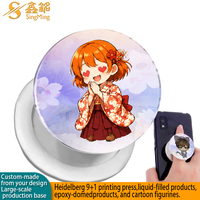 Support de téléphone portable personnalisé avec impression UV Anime, support de téléphone magnétique pliable, breloques holographiques à paillettes en gros