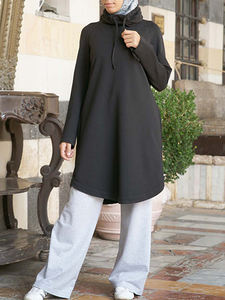 Ensemble de vêtements de sport pour femmes Borong Harga Kilang, blanc et bordeaux, avec sweat à capuche zippé et pantalon en microfibre, fournisseur fiable - Product Image 3