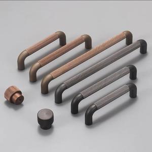 <span class=keywords><strong>Modern</strong></span> alumínio liga recartilhada puxa alça para casa cozinha porta gaveta do armário botões 128mm puxar preto alças do armário
