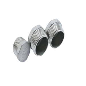 ฝาครอบท่อหกเหลี่ยมแบบเกลียว NPT ปลายเกลียวตัวผู้ อุปกรณ์ประปา สแตนเลสขัดเงา สำหรับระบบจ่ายน้ำ - Product Image 1