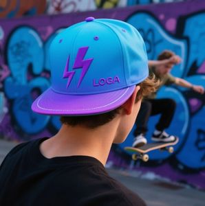 Chapeau de sport personnalisé par sublimation avec impression foudre et LOGO brodé 5 panneaux Casquette d'extérieur - Product Image 2