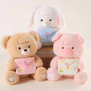 Oso, cerdo o conejo de peluche personalizado con carta de amor y sobre funcional para regalo de San Valentín o cumpleaños - Product Image 5