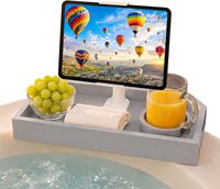 Support de bain à remous en bambou, support réglable pour téléphone et vin, plateau antidérapant pour baignoire spa, accessoire de salle de bain de luxe, cadeau spa pour femmes