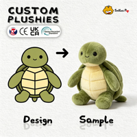Boneka Hewan Kura-kura Kartun Plushie Custom Berkualitas Tinggi MOQ Rendah, Maskot Custom, Hadiah Liburan Anak, Bersertifikat CE, Ramah Lingkungan