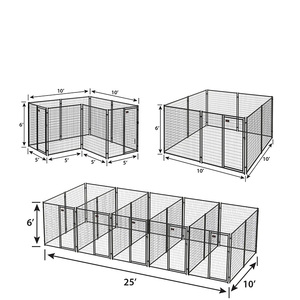 กรงโมดูลาร์สําหรับงานหนัก 3 กรงร่วมกันด้านนอกลวดเชื่อมตาข่ายโลหะบ้านกลางแจ้งขนาดใหญ่พิเศษกรงสัตว์เลี้ยงสุนัขวิ่งตู้สุนัข - Product Image 2