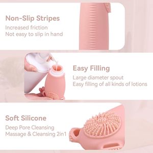 Approved Refillable Soft Silicone Squeeze 100ml Leak Proof Reusable Travel Bottles with Pocket for Lotion and Toiletries - Product Image 3