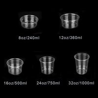Couvercle de gobelet à boisson froide en PLA, transparent, à paroi simple, 100 % biodégradable, avec logo personnalisé VIRTUES Factory, pour jus de fruits et sauces.