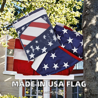 Bandera Americana 100% Hecha en EE. UU. Rectángulo. Estrellas Bordadas y Rayas Cosidas. Poliéster Resistente a la Decoloración, Duradero y de Larga Duración