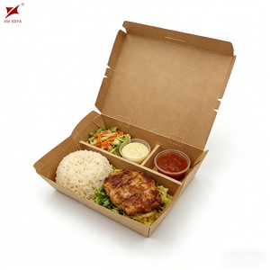 Cajas de Comida Desechables Personalizadas de Papel Kraft de Grado Alimenticio con 1/2/3/4/5 Compartimentos, Cajas para Llevar Comida, Ensaladas y Almuerzos - Product Image 1