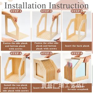 Wooden Multi Compartment <b>File</b> Rack Natural Wood Color Desktop Office Storage <b>Organizer</b> A4 Size 10 Slots - Product Image 3
