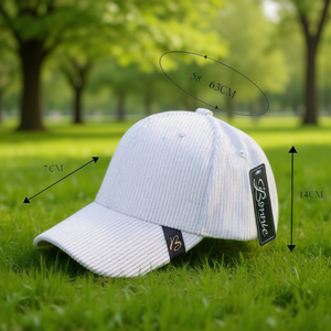 Cappellino da Baseball Bonic in Corduroy a 6 Pannelli, Regolabile, Unisex, Tinta Unita, Primavera/Estate, Casual, 58-63cm, 100% Cotone - Product Image 2