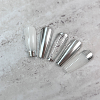 Vernis à ongles 5g Argenté Effet Super Miroir Métallique Sans Résidu à Base d'Eau Vegan Non Toxique Écologique DIY Marque Privée Fournitures de Salon Designer