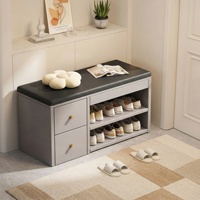 Banc à chaussures multifonctionnel de luxe pour la maison, meuble de rangement étroit intégré pour l'entrée