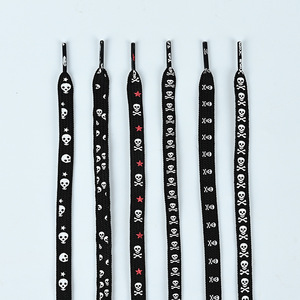 パーソナルスカルプリントフラットスニーカー靴ひもスカルデザインプリント靴ひも - Product Image 1