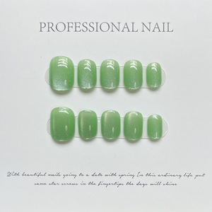 <span class=keywords><strong>Uñas</strong></span> Postizas TSZS Básicas Minimalistas con Efecto Ojo de Gato, Hechas a Mano, Color Nude Francés, Simples, Reutilizables, Venta al Por Mayor para Salones de Belleza - Product Image 4