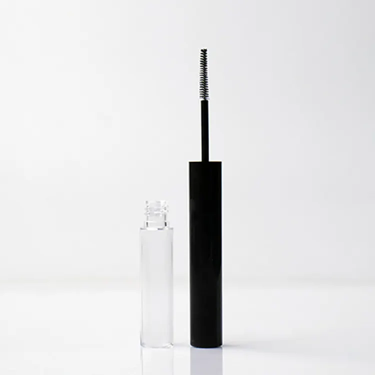 Nouveau produit 6 ml clair noir baguette mince récipient de haute qualité de tubes de mascara en plastique vides emballage avec brosse noire