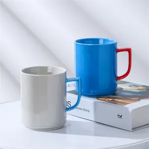 चीन निर्माता कस्टम लोगो घर के सामान पीने ब्लू ग्रे नॉर्डिक सिरेमिक कॉफी मग और कप