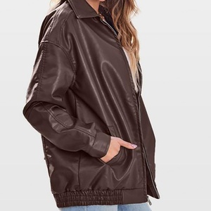 Custom OEM/ODM Women's Solid Colour Faux Shearling Windproof Loose Lapel Jacket Fashion Outerwear Casual Street Style Autumn - Product Image 3