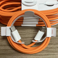 60W 17 Type-C Écouteur Orange PVC Tressé 5A Câble de Charge Rapide 1m Conducteur en Cuivre Étamé pour Téléphones Mobiles IPhone15/16