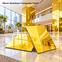 Panneau composite en aluminium miroir argenté 3 mm 4 mm pour la décoration murale de la réception d'hôtel