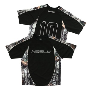 Maglia da Calcio Personalizzata HEALY con Bordature, Abbigliamento Streetwear da Uomo, Maglietta con Blocchi di Colore e Patchwork, Camouflage <span class=keywords><strong>Real</strong></span> Tree Nero - Product Image 1