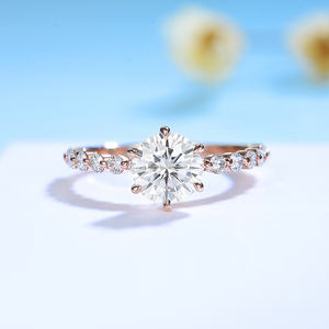 Anillo de Oro Rosa de 10K Kuololit 585 Personalizado para Mujer, Anillo de Plata Sólida 925 con Moissanita Ovalada de 1.5CT y Banda de Eternidad a Juego - Product Image 5