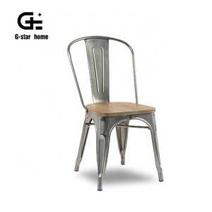 Metallo industriale <span class=keywords><strong>sedia</strong></span> da pranzo di nuovo disegno bistro <span class=keywords><strong>sedia</strong></span> formato <span class=keywords><strong>standard</strong></span> colorato seduta in legno <span class=keywords><strong>sedia</strong></span> impilabile - Product Image 3