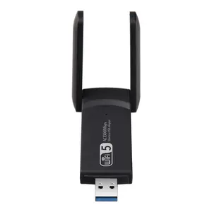 Kablosuz USB 1300Mbps WiFi adaptörü Dual Band 2.4G 5Ghz USB 3.0 WIFI USB adaptörü masaüstü Laptop için anten BT4.2 ile 802.11ac