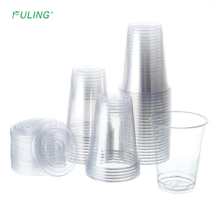 Vasos Desechables FULING con Tapa PET, Vasos de Plástico para Smoothies de 16 oz con <span class=keywords><strong>Tapas</strong></span> - Product Image 4