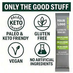 Poudre <span class=keywords><strong>de</strong></span> supplément d'électrolytes en marque propre, <span class=keywords><strong>sans</strong></span> sucre, <span class=keywords><strong>sans</strong></span> gluten, soutien à l'hydratation, logo personnalisé, bâtonnets <span class=keywords><strong>de</strong></span> poudre d'électrolytes - Product Image 4