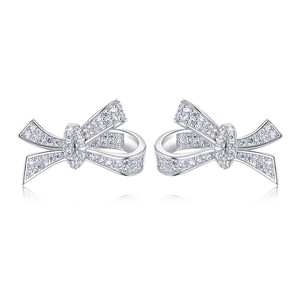 Orecchini a perno con fiocco dolce per donna, accessori per l'orecchio semplici e alla moda per l'uso quotidiano, outfit casual e regalo - Product Image 6
