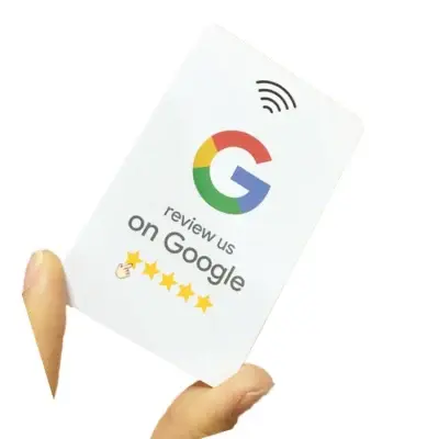 Support de menu d'examen Google PVC NFC personnalisé avec code QR