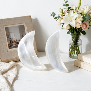 Cuenco <span class=keywords><strong>de</strong></span> Selenita, <span class=keywords><strong>Piedra</strong></span> Natural Curativa, Plato <span class=keywords><strong>de</strong></span> Cristal Blanco Hecho a Mano para Decoración Feng Shui, Venta al Por Mayor - Product Image 3