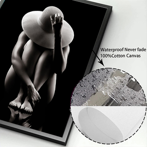 Affiche d'art mural moderne en toile, impression femme nue sexy <span class=keywords><strong>noir</strong></span> <span class=keywords><strong>et</strong></span> <span class=keywords><strong>blanc</strong></span>, sans cadre, art corporel sexuel, décoration de chambre à coucher - Product Image 5
