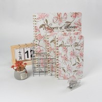 Bloc de Notas de Papel Suelto con Espiral Floral Whispers Bloom, 100gsm, A4, Impresión de Lirios Rosas, 100 Hojas, Regalo para Mujeres, Oficina, Escuela, Papelería