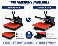 Presse à chaud numérique 40x60 110V 220V haute pression pour sublimation, machine d'impression de t-shirts avec plateau coulissant en option