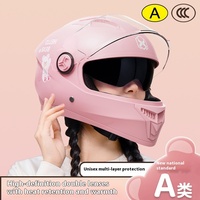 Nouveau casque de moto intégral rose pour femme en ABS, certifié CCC, design épuré, pour la ville et la route
