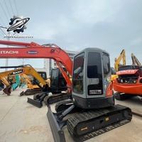 En stock : Excavatrice sur chenilles HITACHI 55 d'occasion avec système hydraulique d'origine pour travaux de terrassement à petite échelle