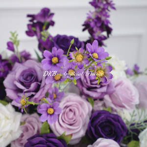 Décoration de table de mariage prix d'usine en gros 50cm boule de fleur décoration mariage violet boule de fleur en soie - Product Image 3