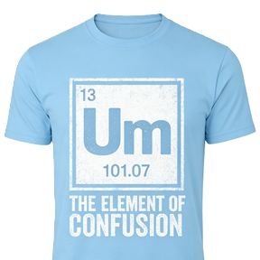 تي شيرت Witty Science للرجال <span class=keywords><strong>Um</strong></span> Element of Confusion من القطن بتصميم جرافيك مرح، مناسب للارتداء اليومي. - Product Image 2