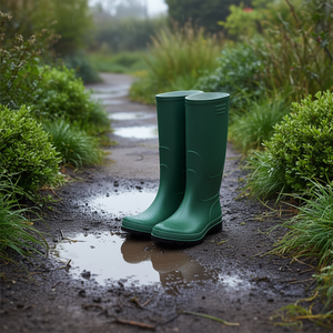 Botas de lluvia de PVC verde Ttake con suela negra, calzado de seguridad para uso en exteriores - Product Image 3