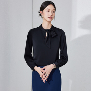 Women's White Long Sleeve Hotel Uniform Shirt Spring 2025 Business Wear Inner Layer Top - Product Image 4
